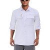 Men's Sun Protection Fishing Shirts Long Sleeve Travel Work Shirts for Men UPF50+ Button Down Shirts with Pockets - 2 of 4