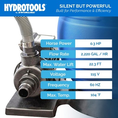 HydroTools Black Thermoplastic 0.3 HP Vertical Discharge Pool Pump