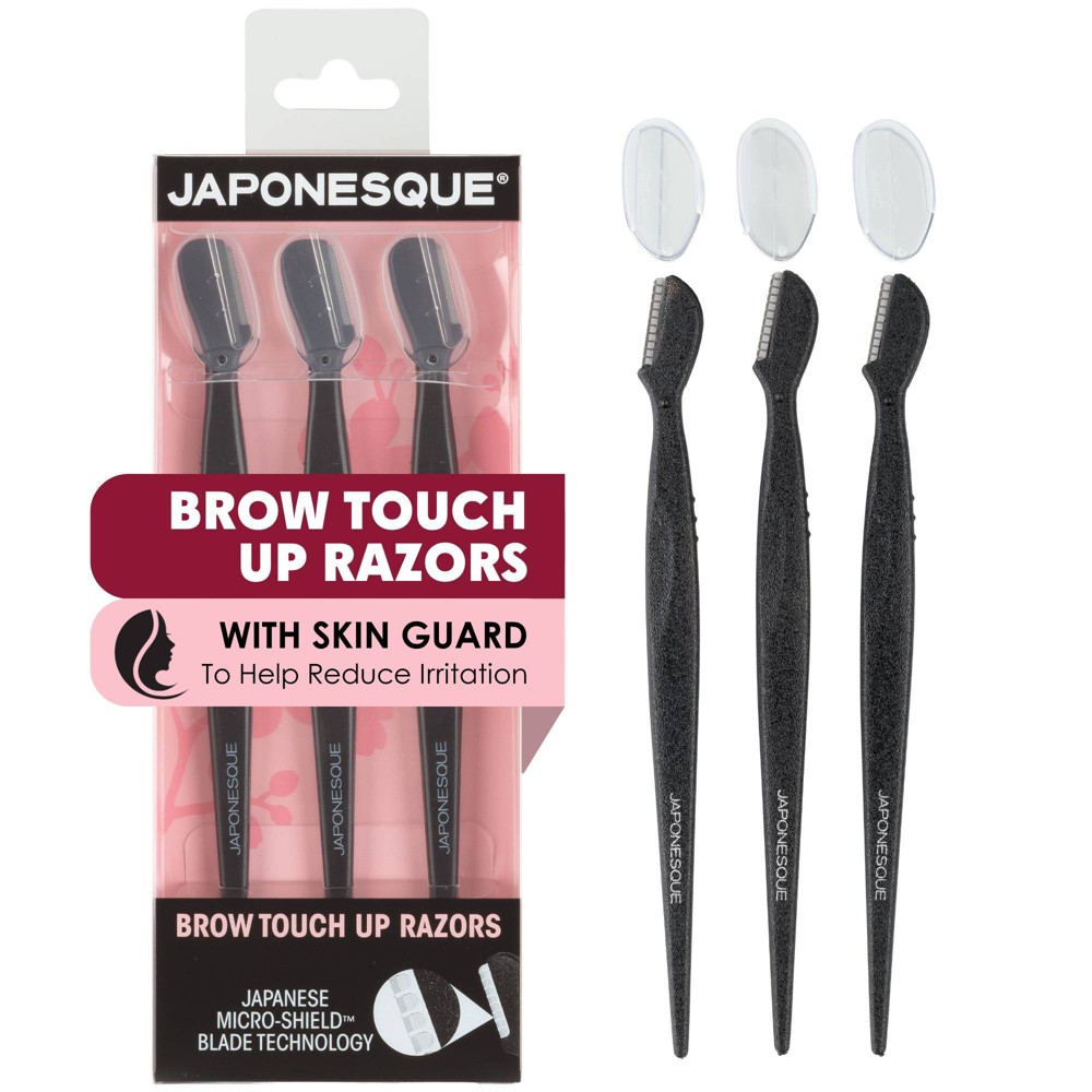 Photos - Other Cosmetics Japonesque Brow Touch Up Razors: Non-Toxic, Stainless Steel, 3-Piece Set 