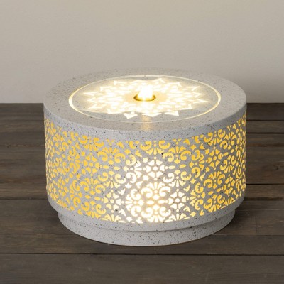 Sullivans 10" Pierced Speckled Metal Fountain, White