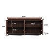 Angel Sar 58.3" Modern Sideboard Buffet Cabinet, 4-Door Storage Cabinet with Anti-Tip Design for Kitchen, Living Room, or Entryway, Brown - 3 of 4