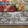 Acekool 8x10 Vintage Grey Washable Area Rug, Distressed Medallion Non-Slip Stain Resistant Carpet for Living Room, Bedroom, Home Decor - 2 of 4