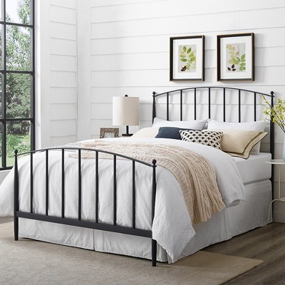 Whitney Classic Queen Metal Bed with Tapered Posts and Slats