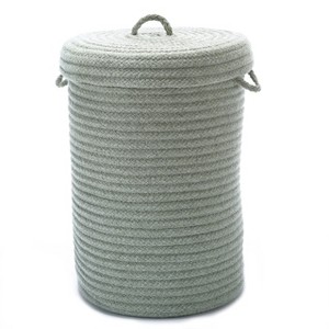 Colonial Mills  Wool Blend Hamper w/lid - Moss Green 16"x16"x24" - 1 of 2