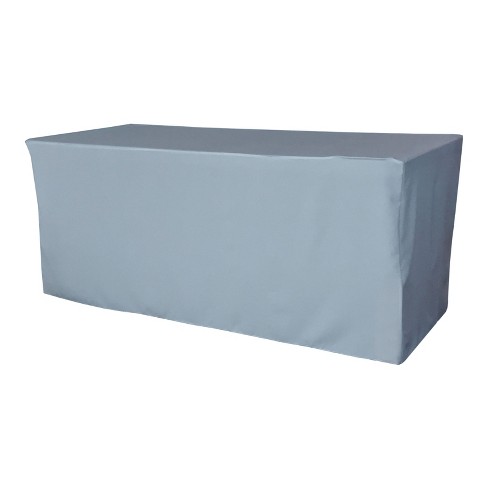 Polyester Poplin Fitted Tablecloth with Open Back Design (White, 72