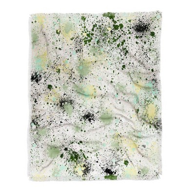 Ninola Design Ink Splatter Lime Banana Woven Throw Blanket Green - Deny Designs