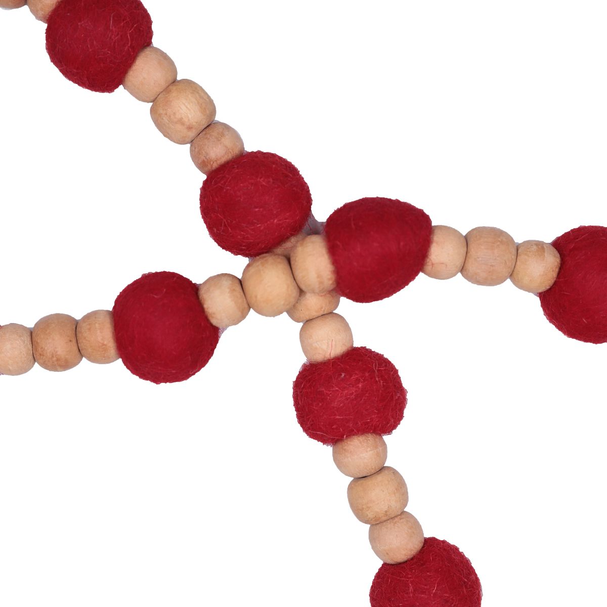 Vickerman 72" Wood and Felt Pom Pom Garland - thumbnail 8