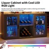 Freestanding Home Bar Liquor Cabine Wine Rack and Glass Holder for Kitchen Living Room, Dining Room - 4 of 4