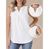 INSPIRE CHIC Women's Summer Eyelet Embroidery Sleeveless V Neck Loose Fit Casual Work Blouses - 2 of 4