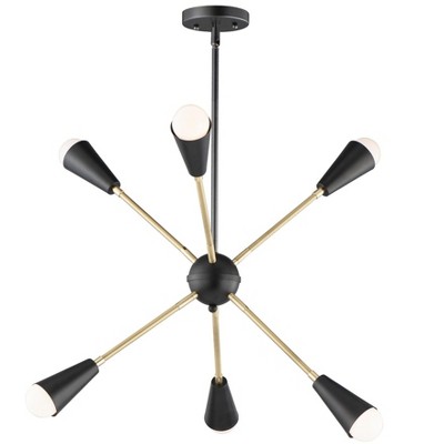 Maxim Lighting Lovell 6 - Light Pendant in  Black/Satin Brass