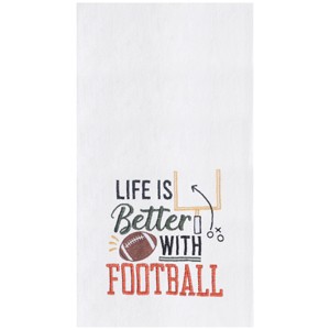 C&F Home Life With Football Embroidered Cotton Flour Sack Kitchen Towel - 1 of 3