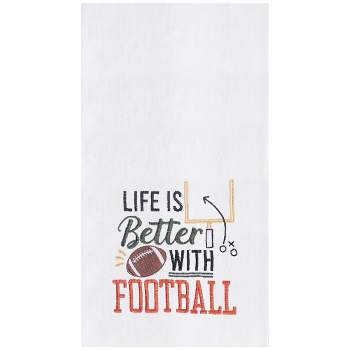 C&F Home Life With Football Embroidered Cotton Flour Sack Kitchen Towel