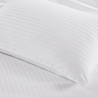 White Striped Queen Cotton Sateen Duvet Cover Set