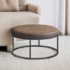 Ottoman Bench, Large Ottoman, Ottoman Coffee Table, Leather Footstool, Reversible Top, Padded Seat, Max. Load 660 lb - 2 of 4