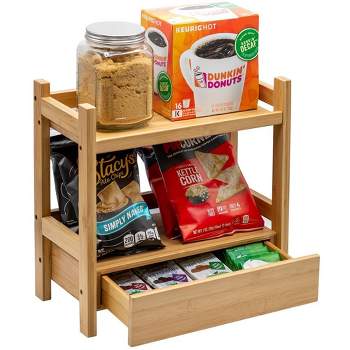 Sorbus 2-Tier Bamboo Kitchen Countertop Organizer - ideal for storage and display, stores your favorite spices, seasonings, and household items