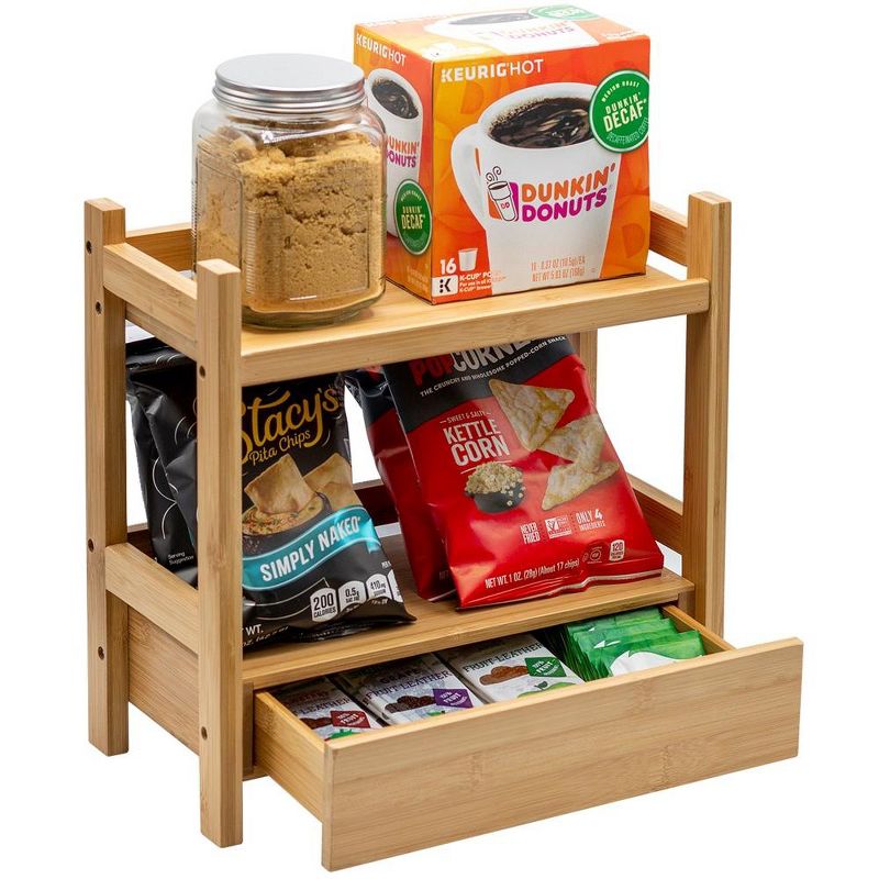 Sorbus 2-Tier Bamboo Kitchen Countertop Organizer - ideal for storage and display, stores your favorite spices, seasonings, and household items, 1 of 16