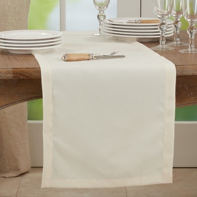 Ivory Polyester Everyday Table Runner
