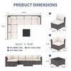 7-Piece Outdoor Patio Furniture Set with Glass Top Coffee Table, PE Rattan Wicker Sectional Modular Conversation Sofa Set w/ Cushions for Patio - 2 of 4