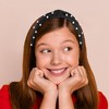 Unique Bargains Women's Satin Knotted Pearl Headband 1.1 Inch Wide 1 Pc - 3 of 4