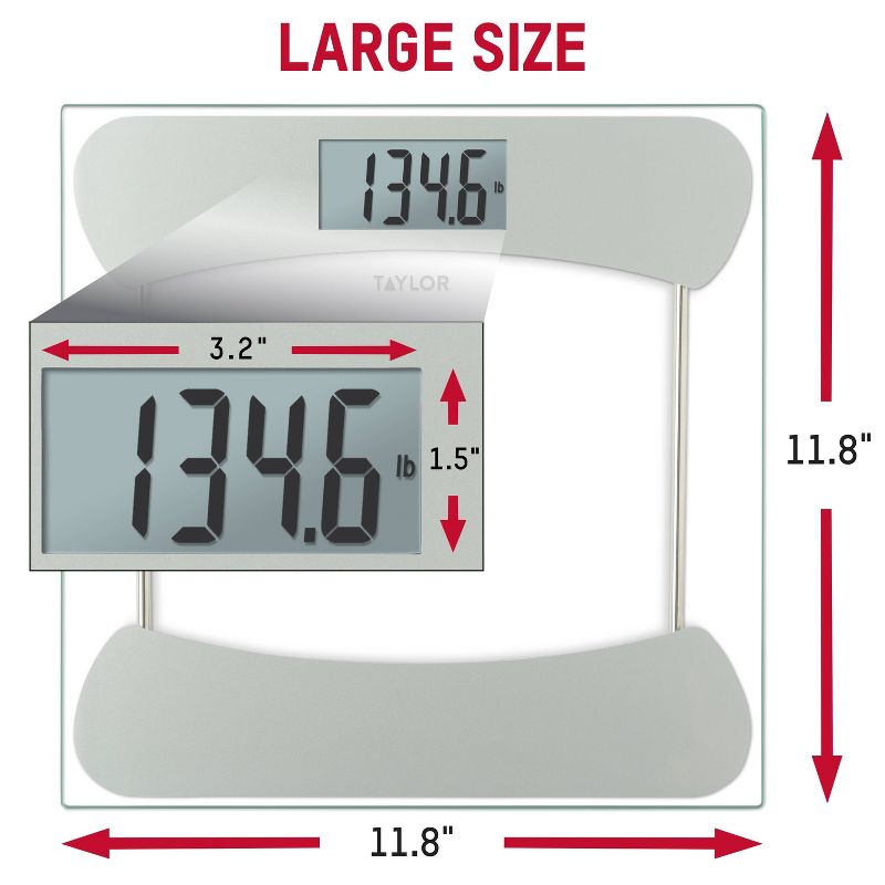 Digital Glass Scale with Stainless Steel Accents Clear - Taylor, 5 of 13
