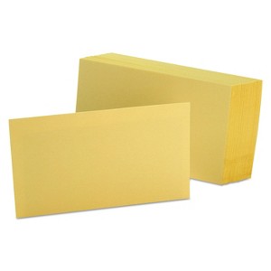 Oxford Unruled Index Cards 3 x 5 Canary 100/Pack 7320CAN - 1 of 3