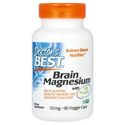 Doctor's Best Brain Magnesium with Magtein, 90 Veggie Caps (50 mg per Capsule)