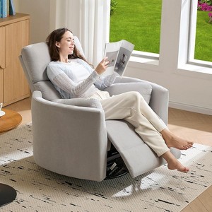 AMERLIFE Power Recliner Nursery Chair, Electric Swivel Rocking Glider with USB & Type-C, Armchair with 2 Pillows, Reclining Sofa for Home - 1 of 4