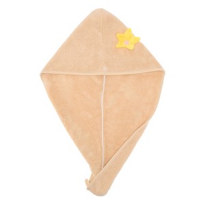 Unique Bargains Women Soft Flowers Hair Towel 1 Pc - 1 of 3