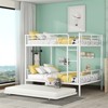 RISOKEYS Full Over Full Metal Bunk Bed with Trundle - Bed Frame with Ladder and Safety Rails for Kids, Convertible to Two Separate Beds - 2 of 4