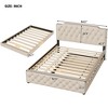 Queen Size Upholstered Platform Bed with USB Ports and Twin Size Trundle Bed/2 Drawers-ModernLuxe - 3 of 4