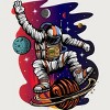 Junior's Design By Humans Space Ride By Adamzworld T-Shirt - 2 of 3