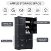 Tall Storage Cabinet with 3 Drawers and Adjustable Shelf, 62.2" Freestanding Organizer Cabinet with 3 Doors for Bathroom - 4 of 4