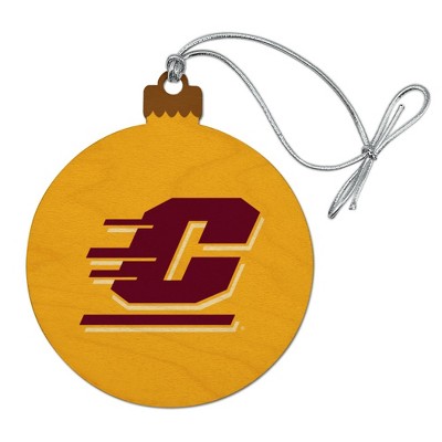 Central Michigan University Secondary Wood Christmas Tree Holiday Ornament