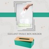 Evideco French Home Goods White Tissue Box Cover Padang with Bamboo Top - Elegant Design for Home and Office - Enhance Décor and Organization - 3 of 4