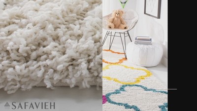 Ivory and Multicolor Shag Kids Area Rug, 2'3" x 5'