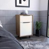 NicBex 16.14 inch Wide Nightstand with 1 Drawer,Modern Side Table with One Cabinet and Four Legs,Bedside Table for Bedroom,Living Room,Gray/Brown - 2 of 4