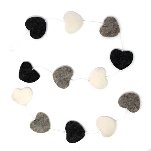 Slickblue 48” Handmade Wool Felt Hearts Garland for Nursery Décor – Multicolor or Grey - image 1 of 3