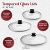 Glass Lids Set - 8"+10"+12"-Inch, Compatible with Lodge Cast Iron - Fully Assembled Tempered Replacement Covers, Oven Safe. - 2 of 4