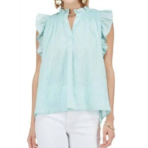 Women's SMOCKED SHOULDER SHELL TOP - Joy Joy - 1 of 2