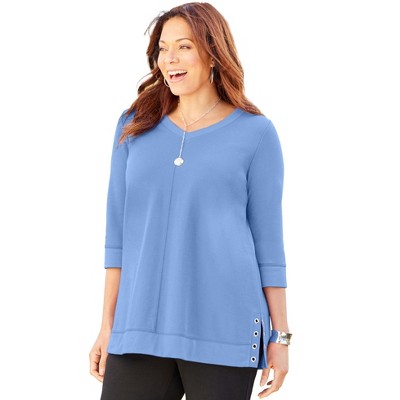 Catherines Women's Plus Size Cloud Knit V-Neck Top