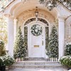 24 inch pre - lit wreath front door outdoor holiday decor collapsible lighted blue silvery whitexmas balls home porch window decor - 4 of 4
