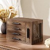 Jewelry Box for Women, Wooden Jewelry Organizer with Transparent Window, 4-Layer Jewelry Organizer Box,Walnut and Black - 3 of 4
