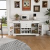 Farmhouse Sideboard Buffet Cabinet With Sliding Barn Doors And Drawers, Storage Console Table For Dining Room Or Entryway-Maison Boucle - 2 of 4