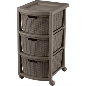 3 Drawer Rolling Cart Wengue - Inval - 1 of 3