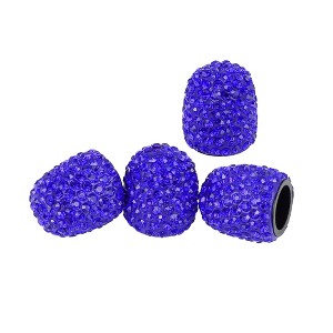Unique Bargains Valve Stem Caps Handmade Faux Crystal Rhinestone Universal Auto Car Tire Valve Caps Chrome Dustproof Bling 4 Pcs - 1 of 4