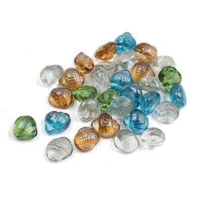 Unique Bargains Glass Decorative Pebbles Beads Stones for Fish Tank Aquarium 500g Multicolor
