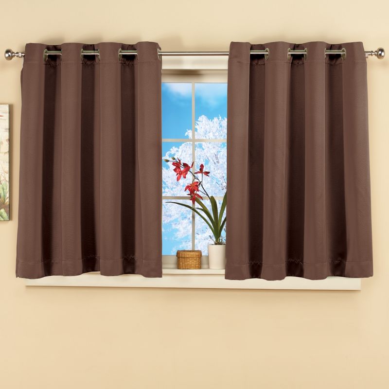Collections Etc Short Blackout Window Curtain Panel with Easy Open-Close, Single Panel, 2 of 4