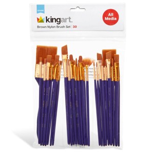 KINGART Gold Nylon Brush Set 30 pc - 1 of 3