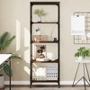 vidaXL 5-Tier Brown Oak Engineered Wood Bookshelf - Spacious Bookcase Display Cabinet with Adjustable Feet - 2 of 4