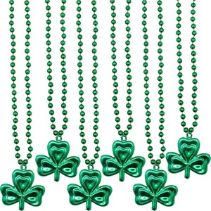 24 Pcs St Patricks Day Beads Necklace Bulk Green Shamrock Beads for Irish Party Favors & Supplies, Costume Accessories by 4E's Novelty - 1 of 4